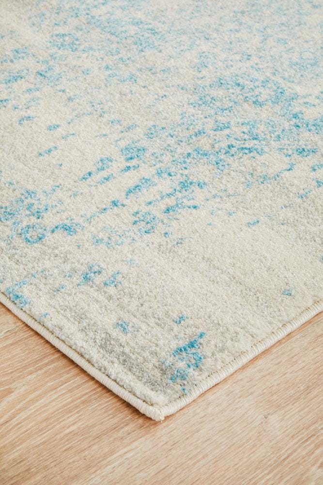 Rug Culture Rugs Evoke Glacier White Blue Transitional Runner Rug
