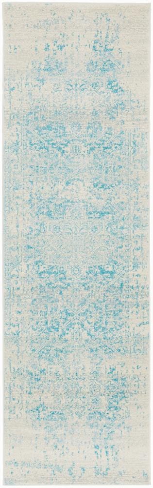 Rug Culture Rugs Evoke Glacier White Blue Transitional Runner Rug