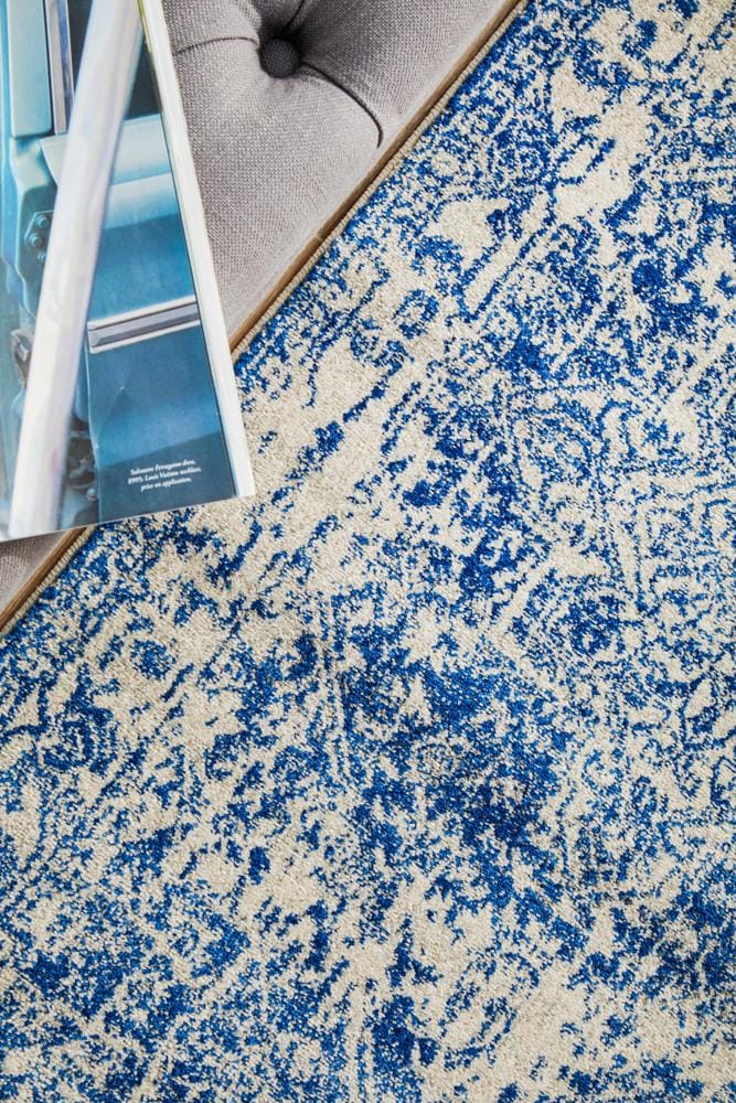 Rug Culture Rugs Evoke Horizon White Navy Transitional Runner Rug