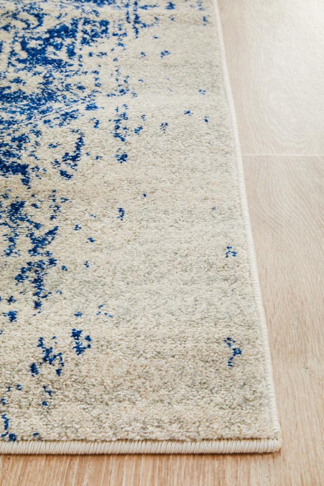 Rug Culture Rugs Evoke Horizon White Navy Transitional Runner Rug