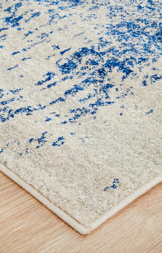 Rug Culture Rugs Evoke Horizon White Navy Transitional Runner Rug