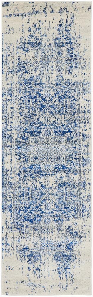 Rug Culture Rugs Evoke Horizon White Navy Transitional Runner Rug