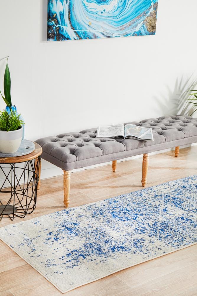 Rug Culture Rugs Evoke Horizon White Navy Transitional Runner Rug