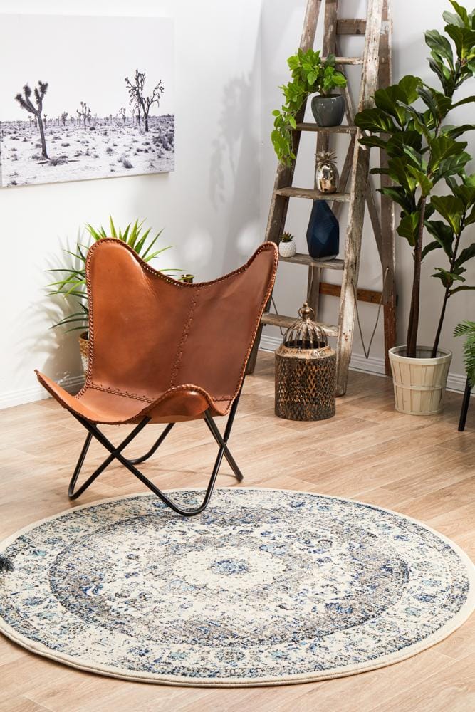 Rug Culture Rugs Evoke Mist White Transitional Round Rug