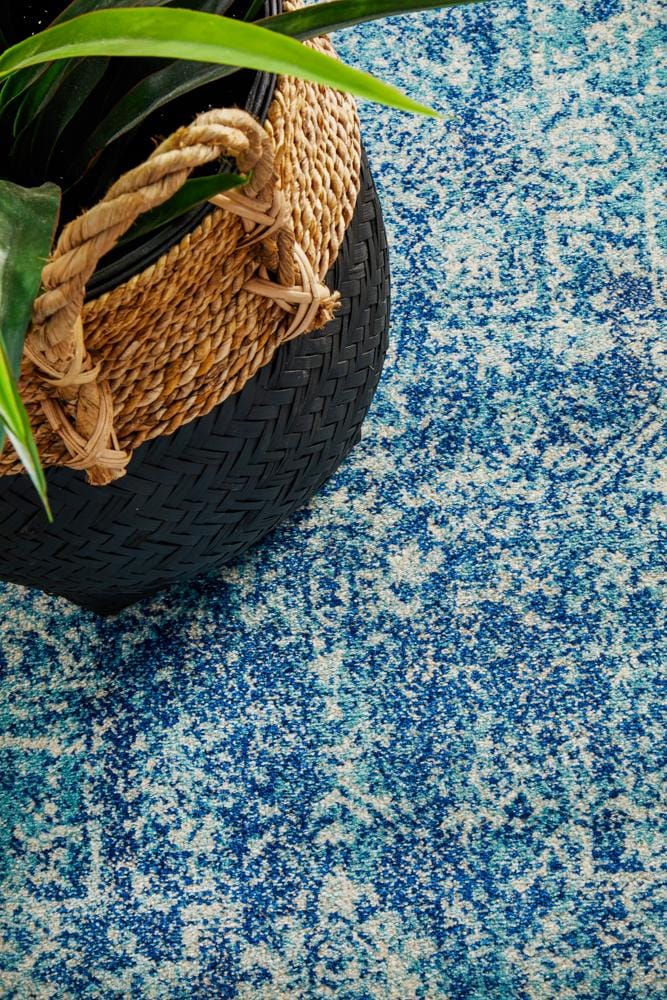 Rug Culture Rugs Evoke Muse Blue Transitional Runner Rug