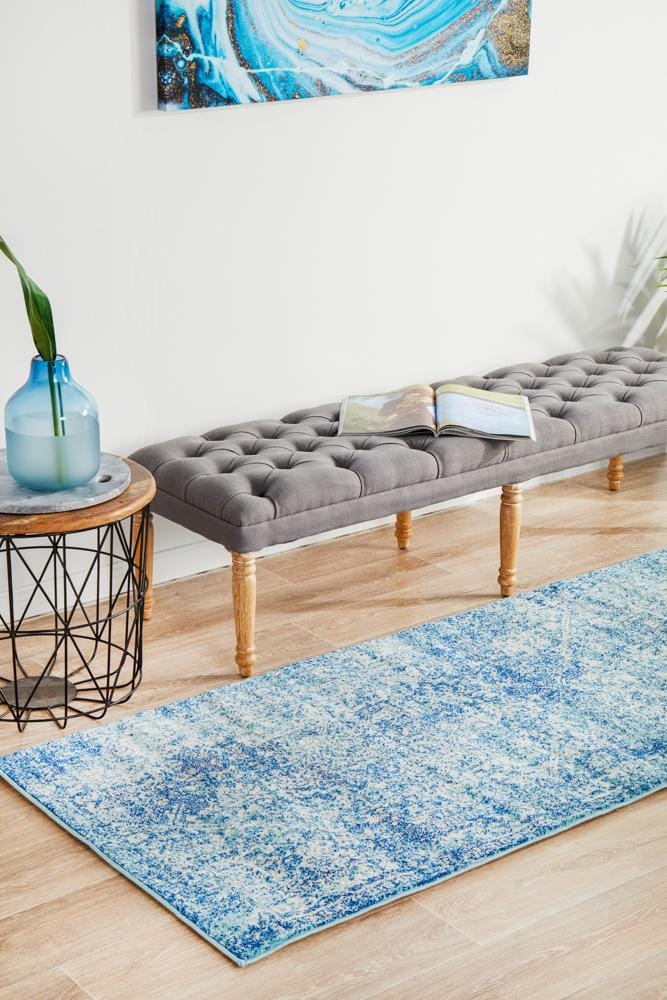 Rug Culture Rugs Evoke Muse Blue Transitional Runner Rug