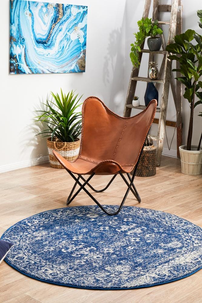 Rug Culture Rugs Evoke Oasis Navy Transitional Round Rug