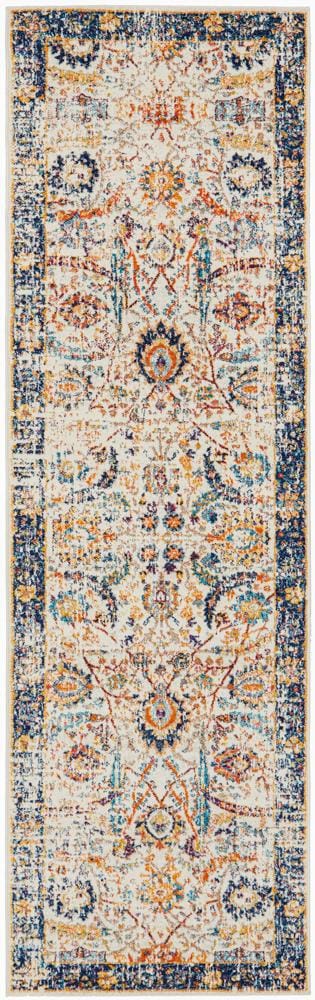 Rug Culture Rugs Evoke Peacock Ivory Transitional Runner Rug