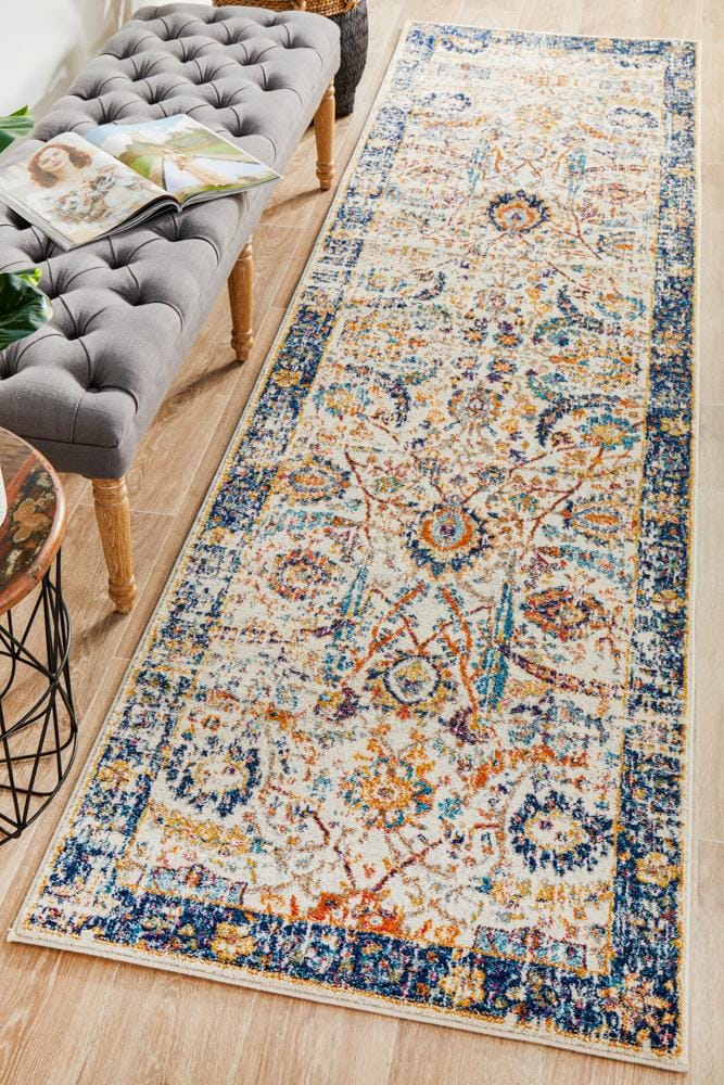 Rug Culture Rugs Evoke Peacock Ivory Transitional Runner Rug