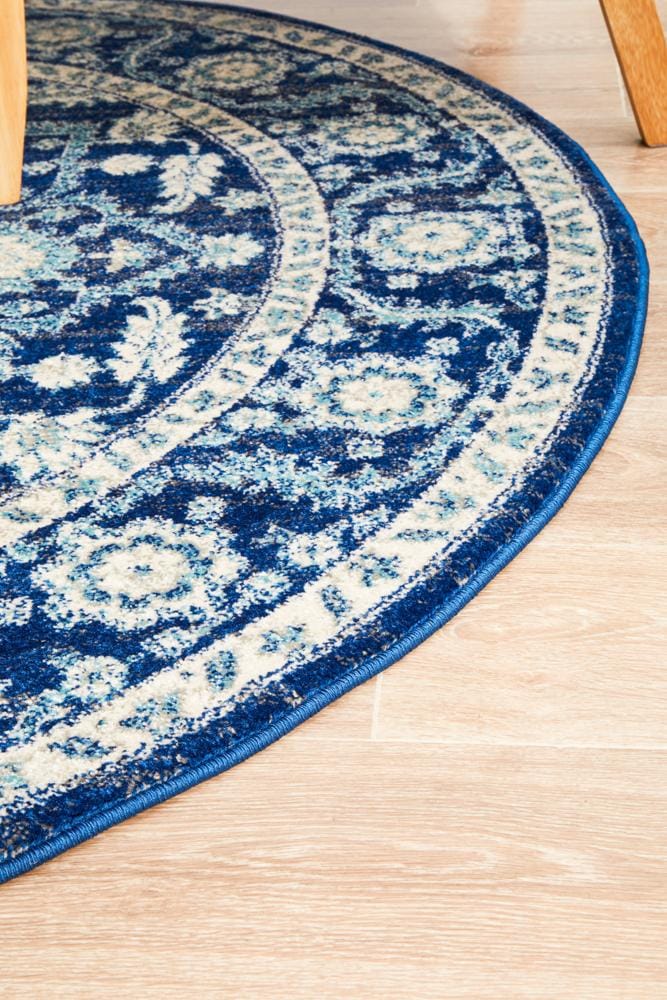 Rug Culture Rugs Evoke Release Navy Transitional Round Rug