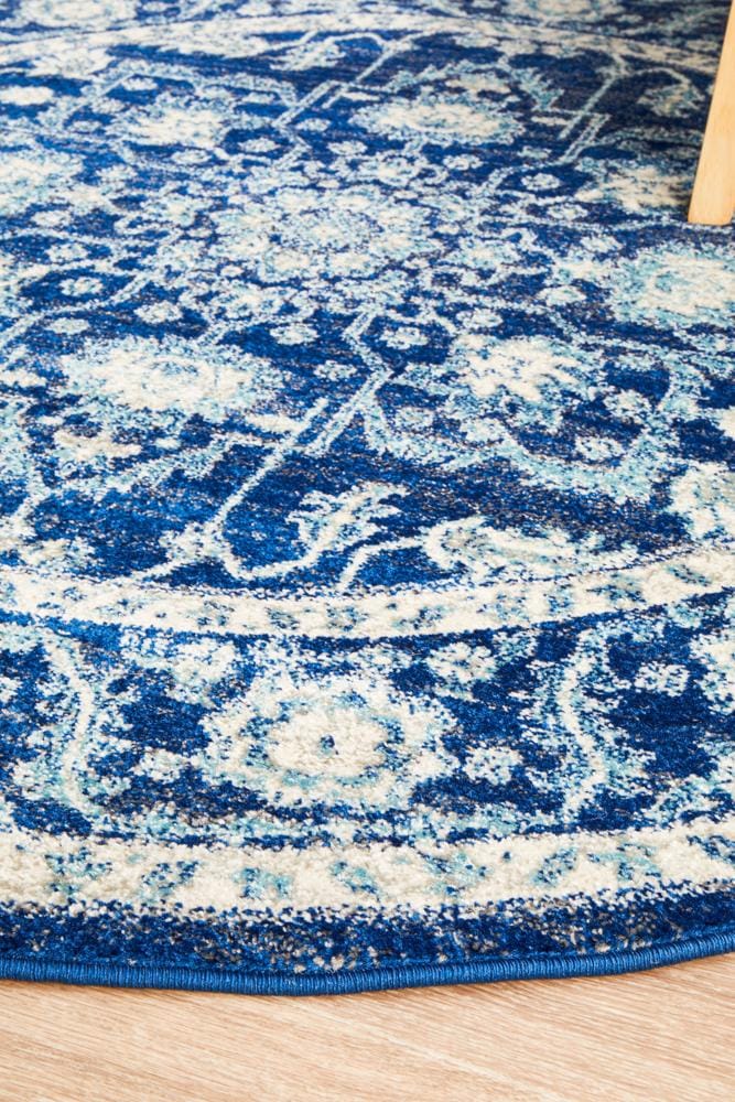 Rug Culture Rugs Evoke Release Navy Transitional Round Rug