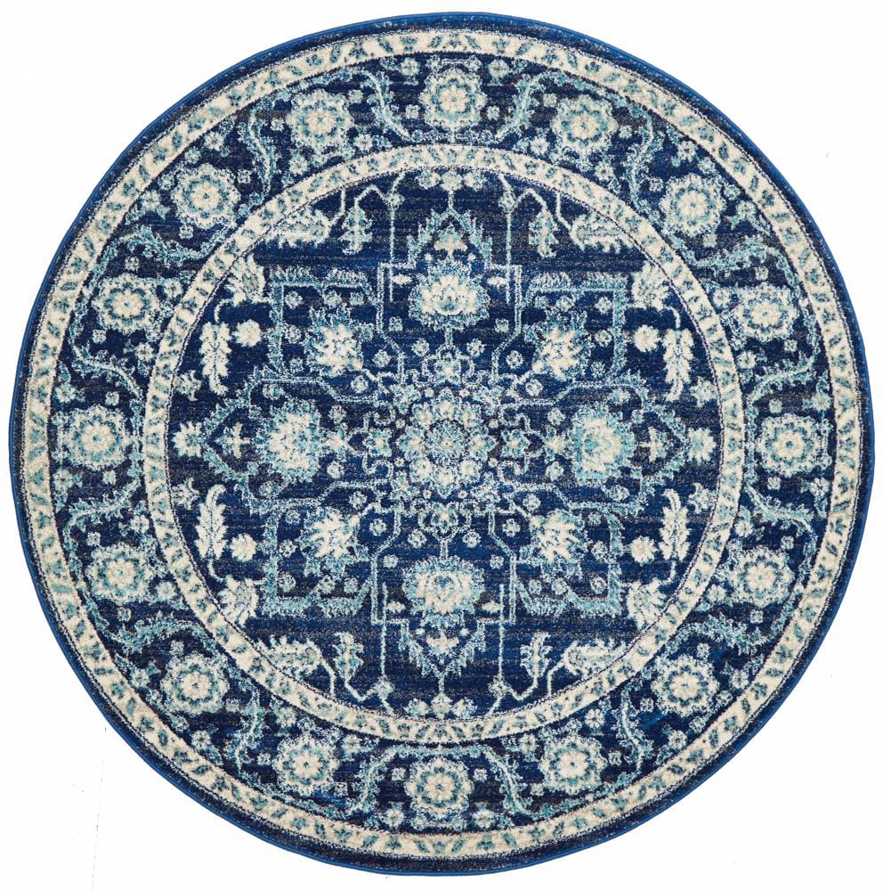 Rug Culture Rugs Evoke Release Navy Transitional Round Rug