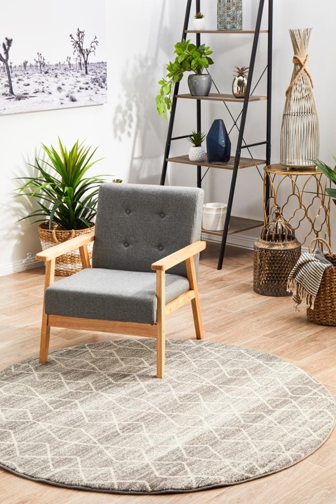 Rug Culture Rugs Evoke Remy Silver Transitional Round Rug