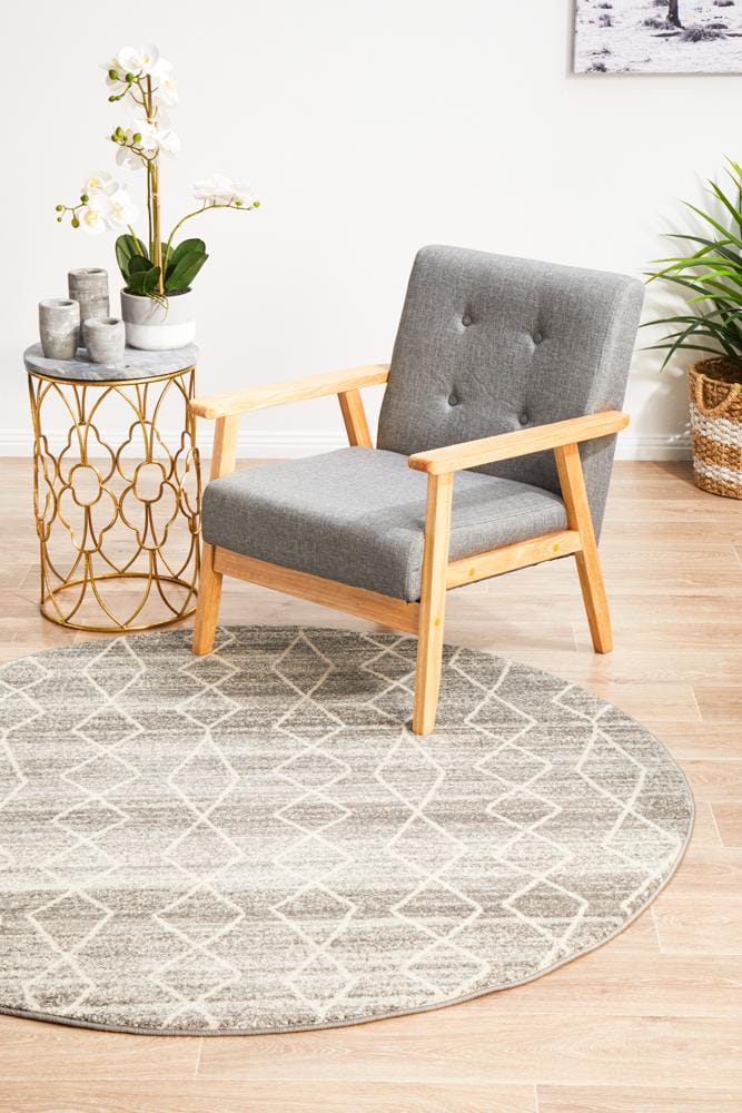 Rug Culture Rugs Evoke Remy Silver Transitional Round Rug