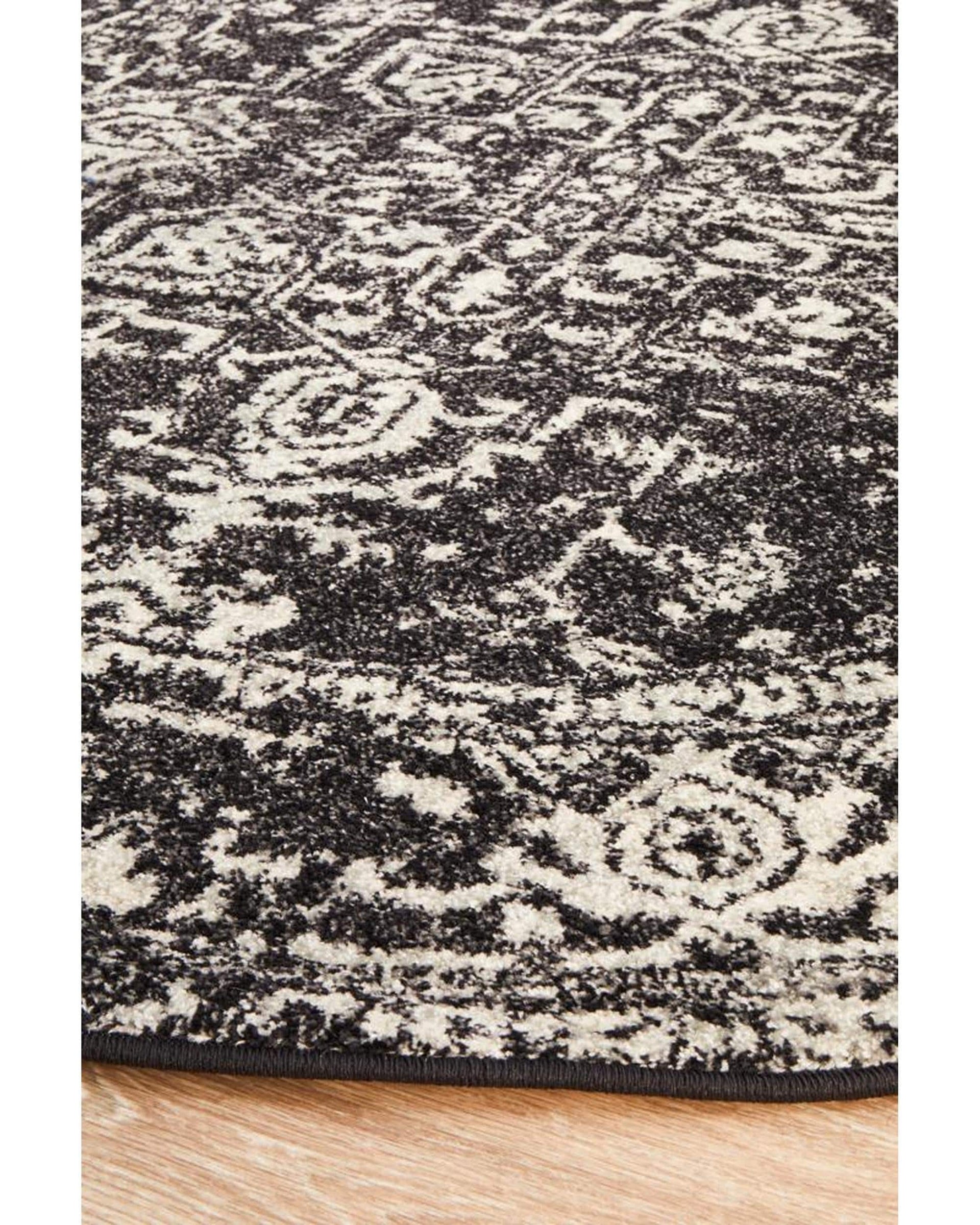Rug Culture Rugs Evoke Scape Charcoal Transitional Round Rug