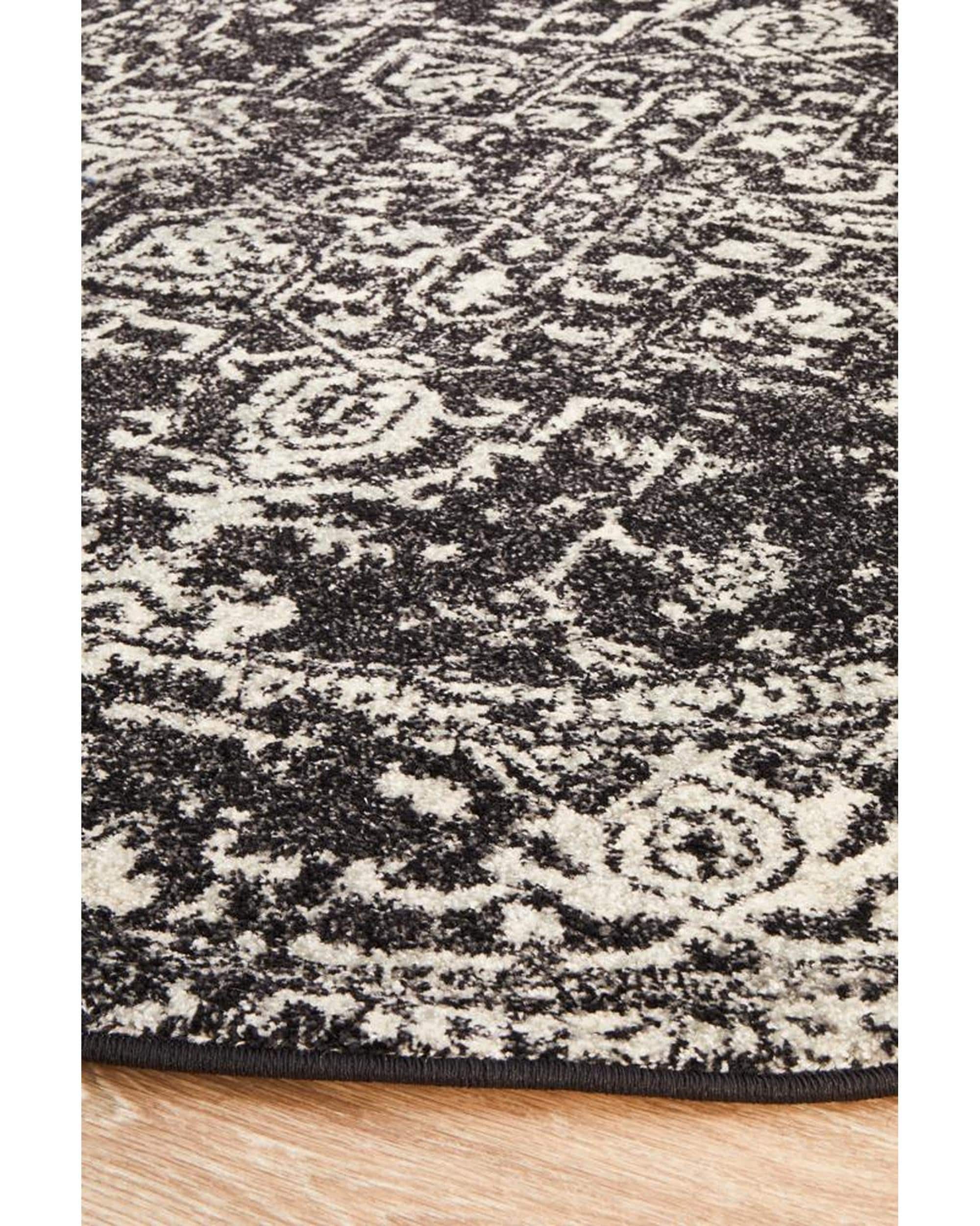 Rug Culture Rugs Evoke Scape Charcoal Transitional Round Rug