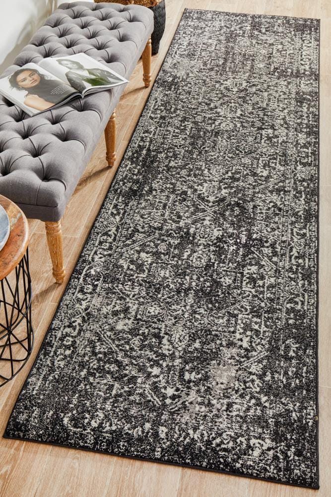 Rug Culture Rugs Evoke Scape Charcoal Transitional Runner Rug