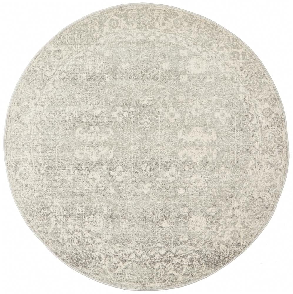 Rug Culture Rugs Evoke Shine Silver Transitional Round Rug