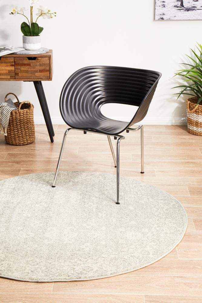 Rug Culture Rugs Evoke Shine Silver Transitional Round Rug