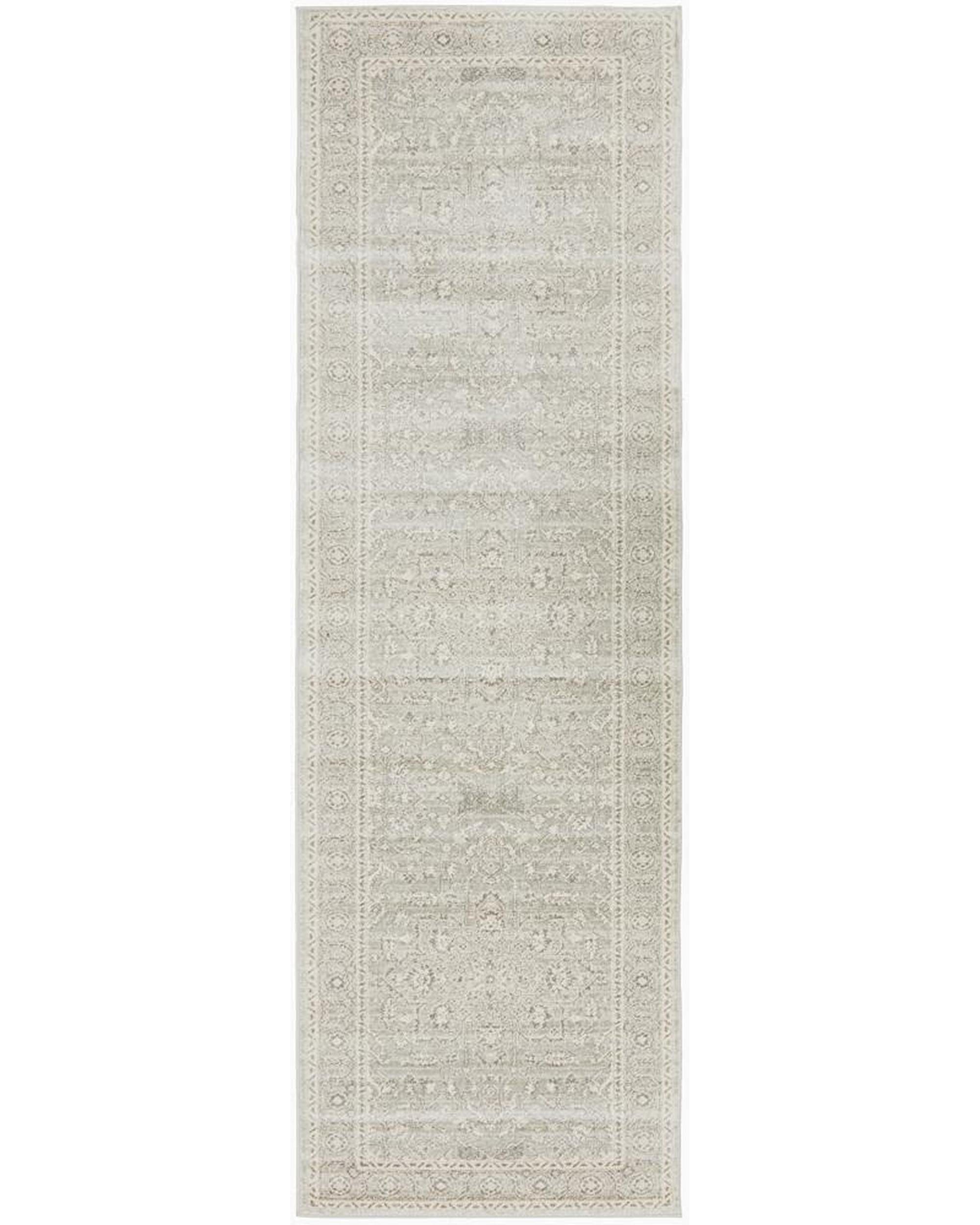 Rug Culture Rugs Evoke Silver Flower Transitional Runner Rug