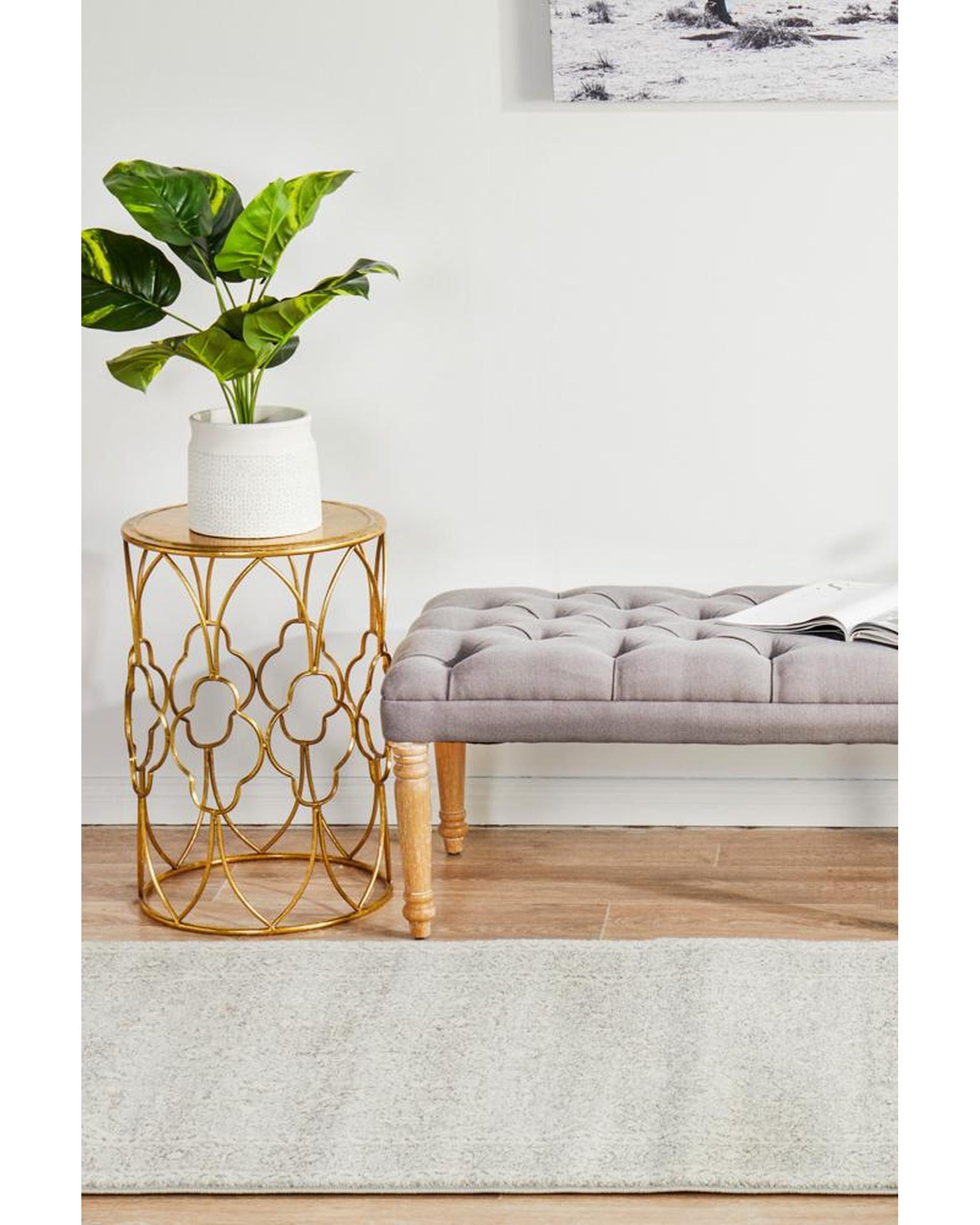 Rug Culture Rugs Evoke Silver Flower Transitional Runner Rug