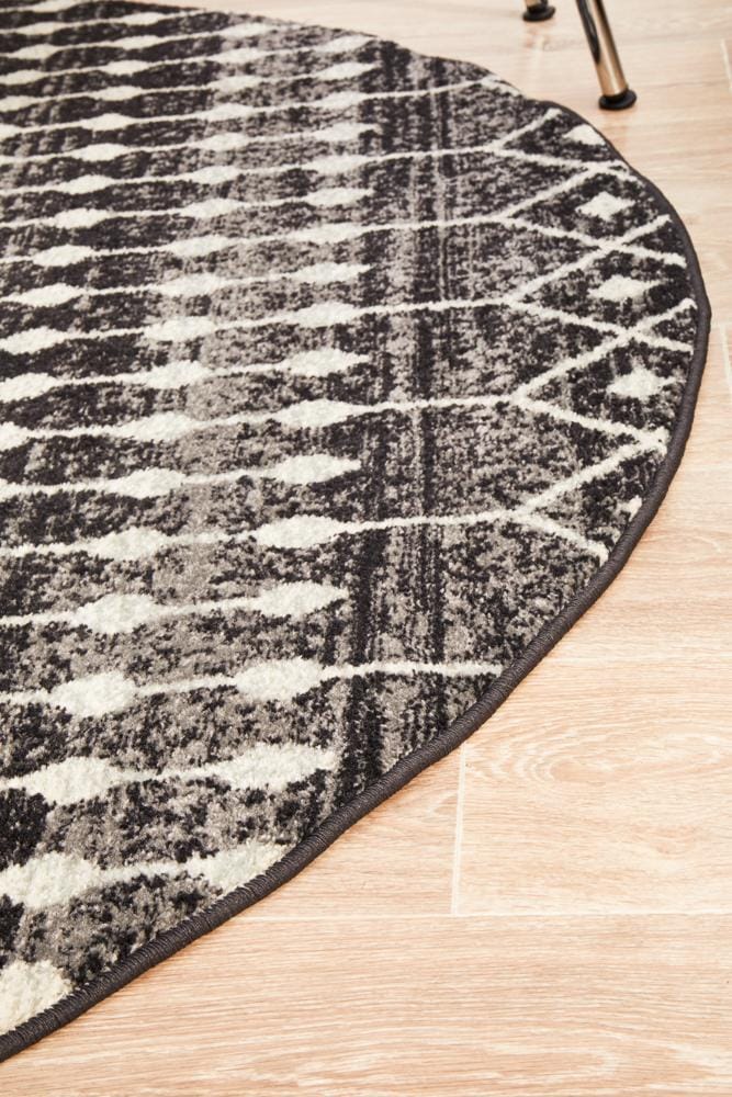 Rug Culture Rugs Evoke Simplicity Black Transitional Round Rug
