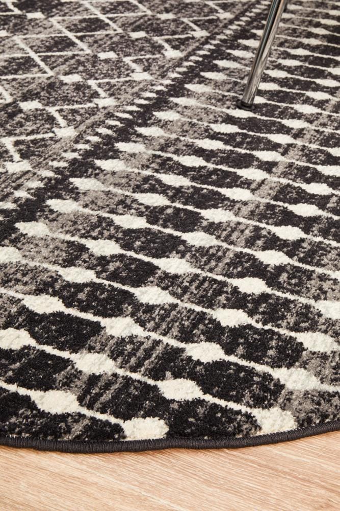 Rug Culture Rugs Evoke Simplicity Black Transitional Round Rug