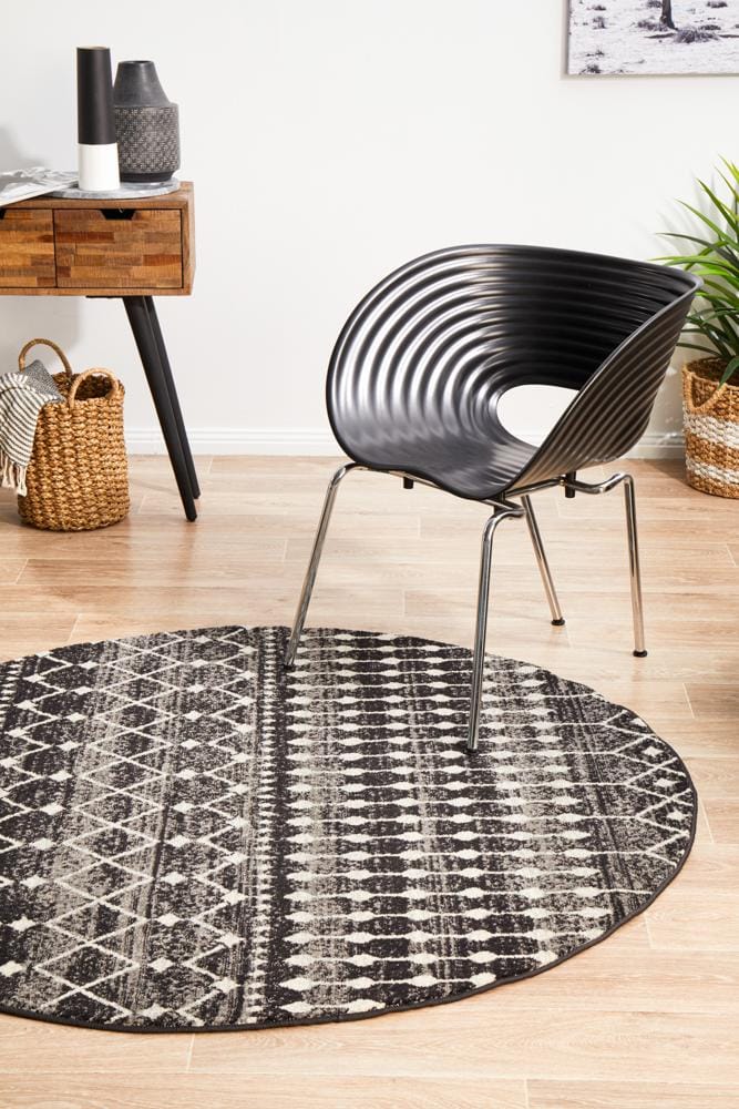 Rug Culture Rugs Evoke Simplicity Black Transitional Round Rug