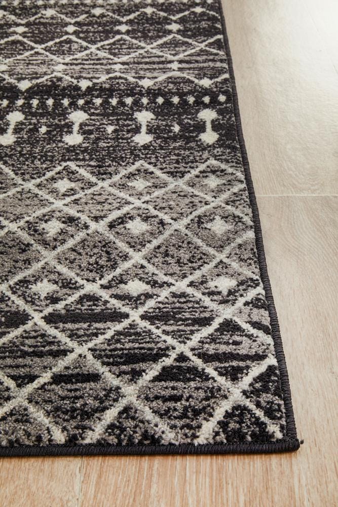 Rug Culture Rugs Evoke Simplicity Black Transitional Runner Rug