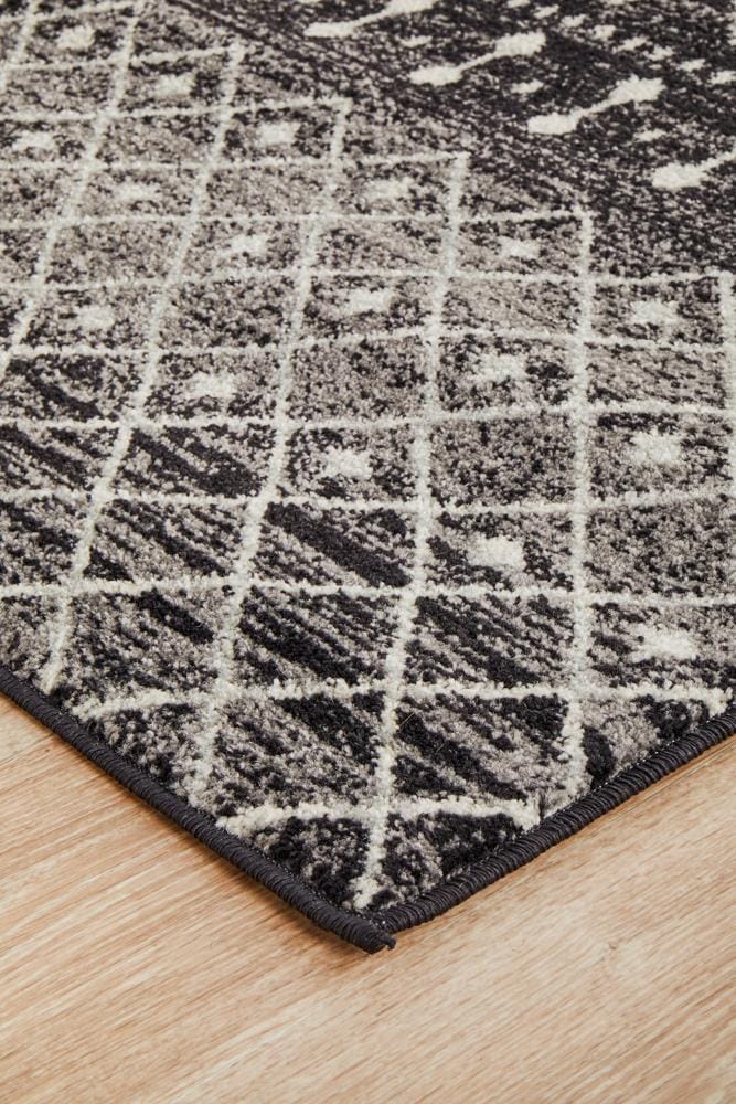 Rug Culture Rugs Evoke Simplicity Black Transitional Runner Rug
