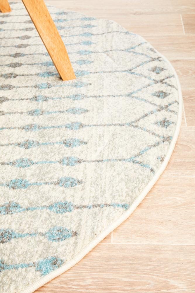 Rug Culture Rugs Evoke Slate White Transitional Round Rug