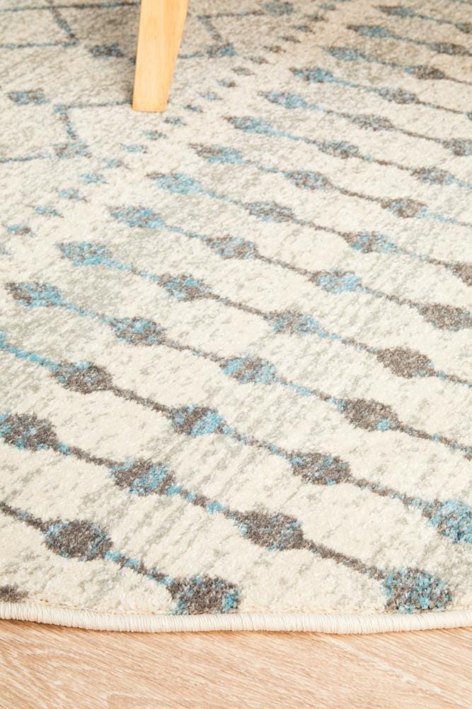 Rug Culture Rugs Evoke Slate White Transitional Round Rug
