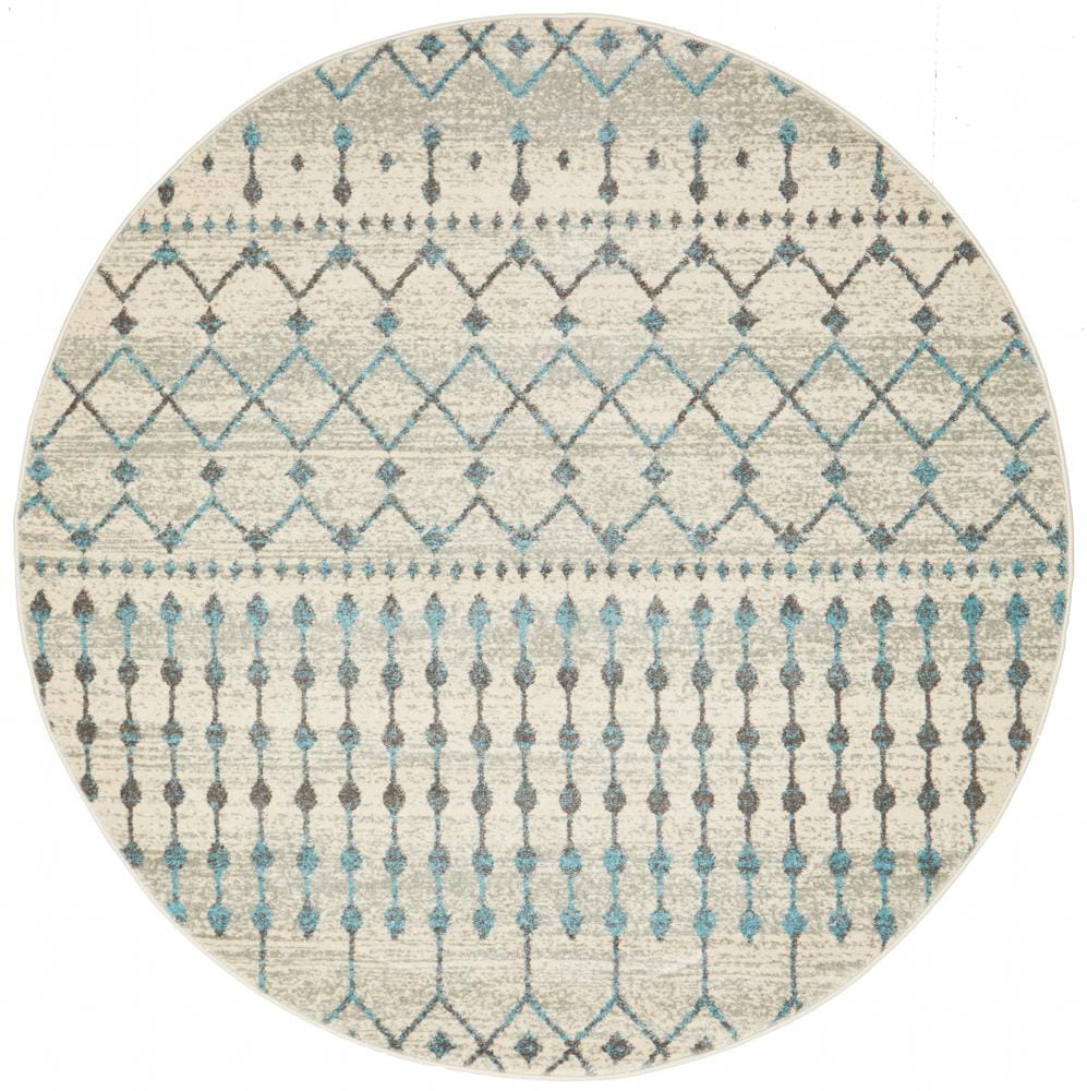 Rug Culture Rugs Evoke Slate White Transitional Round Rug
