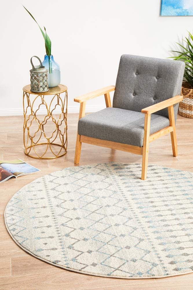 Rug Culture Rugs Evoke Slate White Transitional Round Rug
