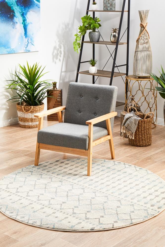 Rug Culture Rugs Evoke Slate White Transitional Round Rug