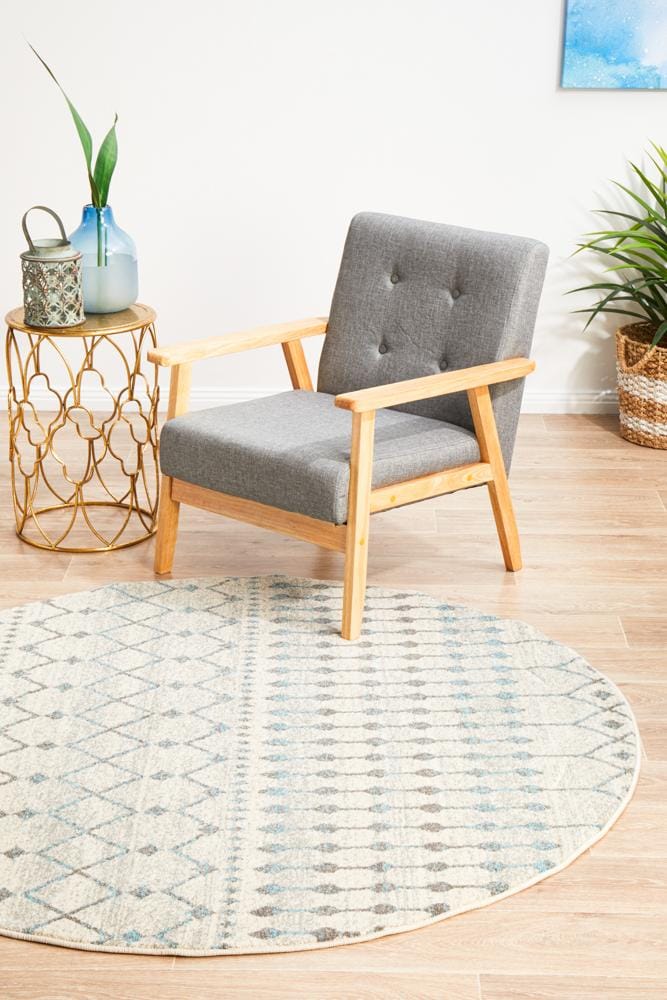 Rug Culture Rugs Evoke Slate White Transitional Round Rug