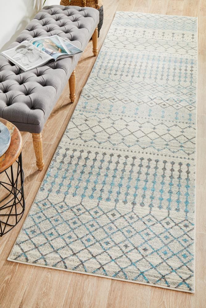 Rug Culture Rugs Evoke Slate White Transitional Runner Rug