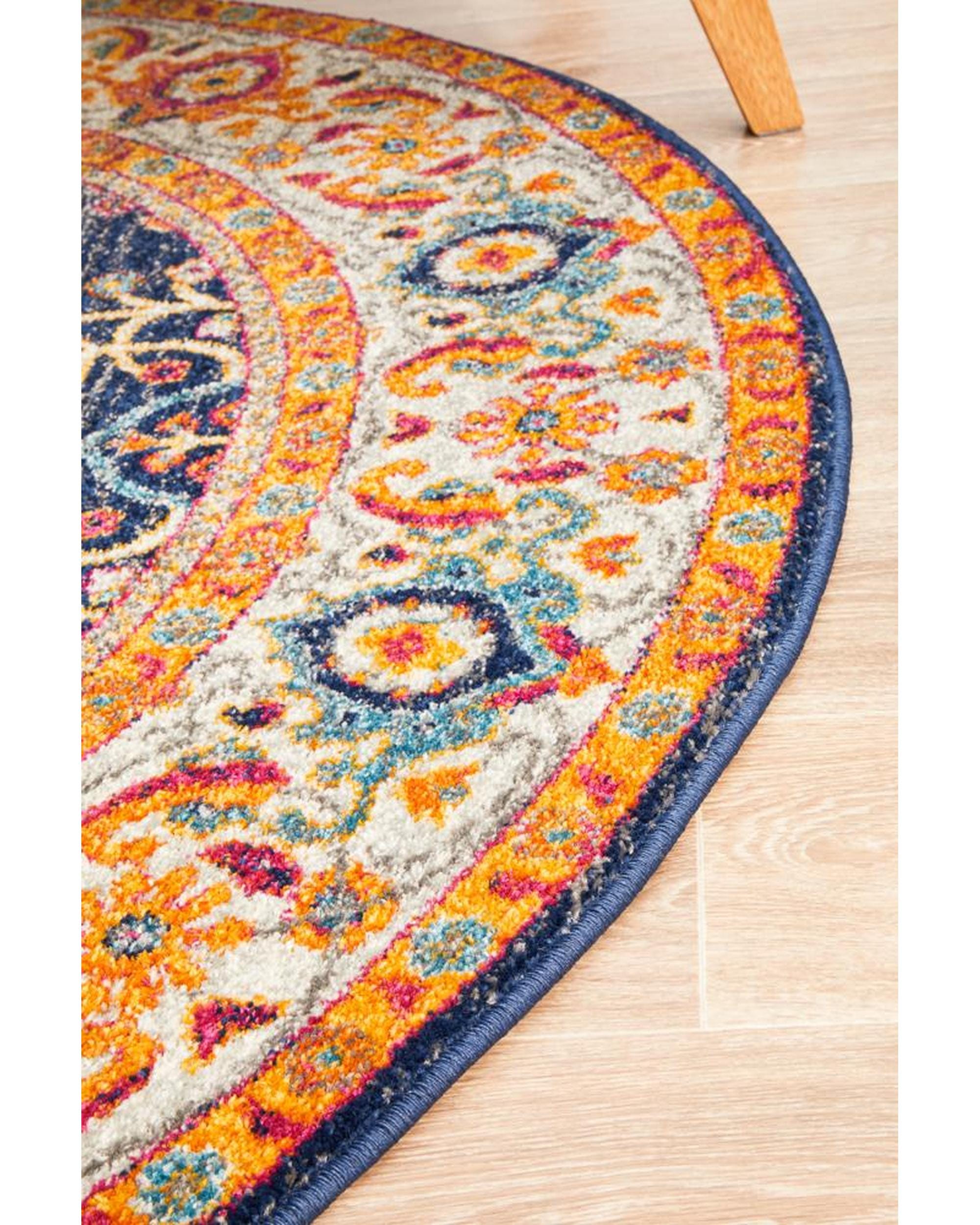 Rug Culture Rugs Evoke Splash Multi Transitional Round Rug