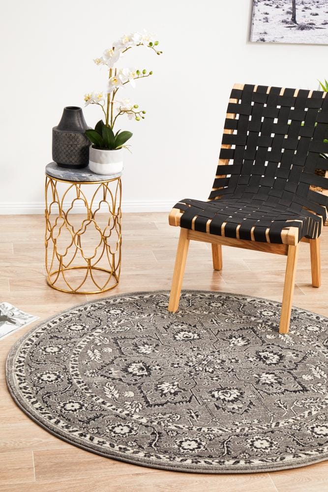 Rug Culture Rugs Evoke Stone Grey Transitional Round Rug