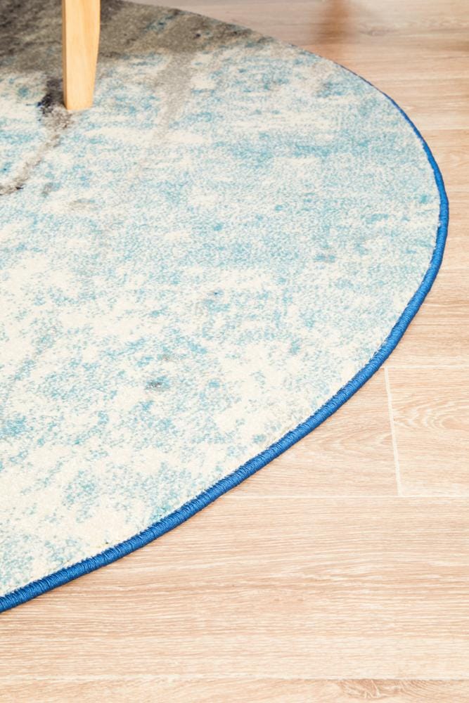 Rug Culture Rugs Evoke Transpose Blue Transitional Round Rug