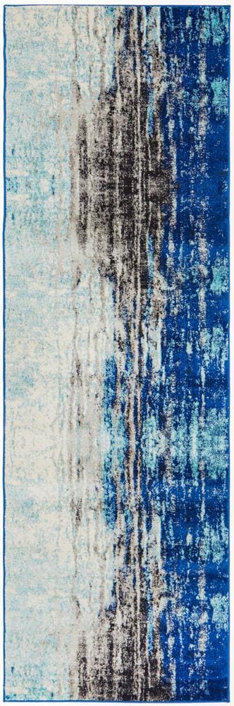Rug Culture Rugs Evoke Transpose Blue Transitional Runner Rug