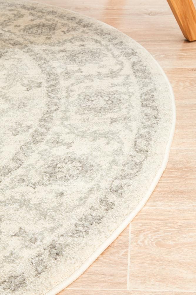 Rug Culture Rugs Evoke Winter White Transitional Round Rug
