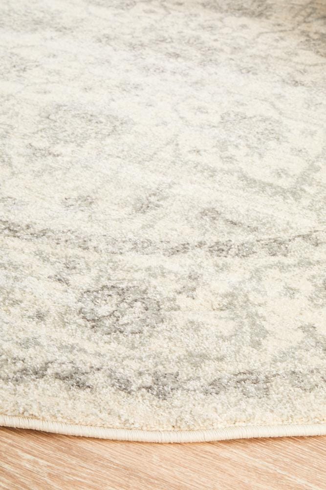 Rug Culture Rugs Evoke Winter White Transitional Round Rug