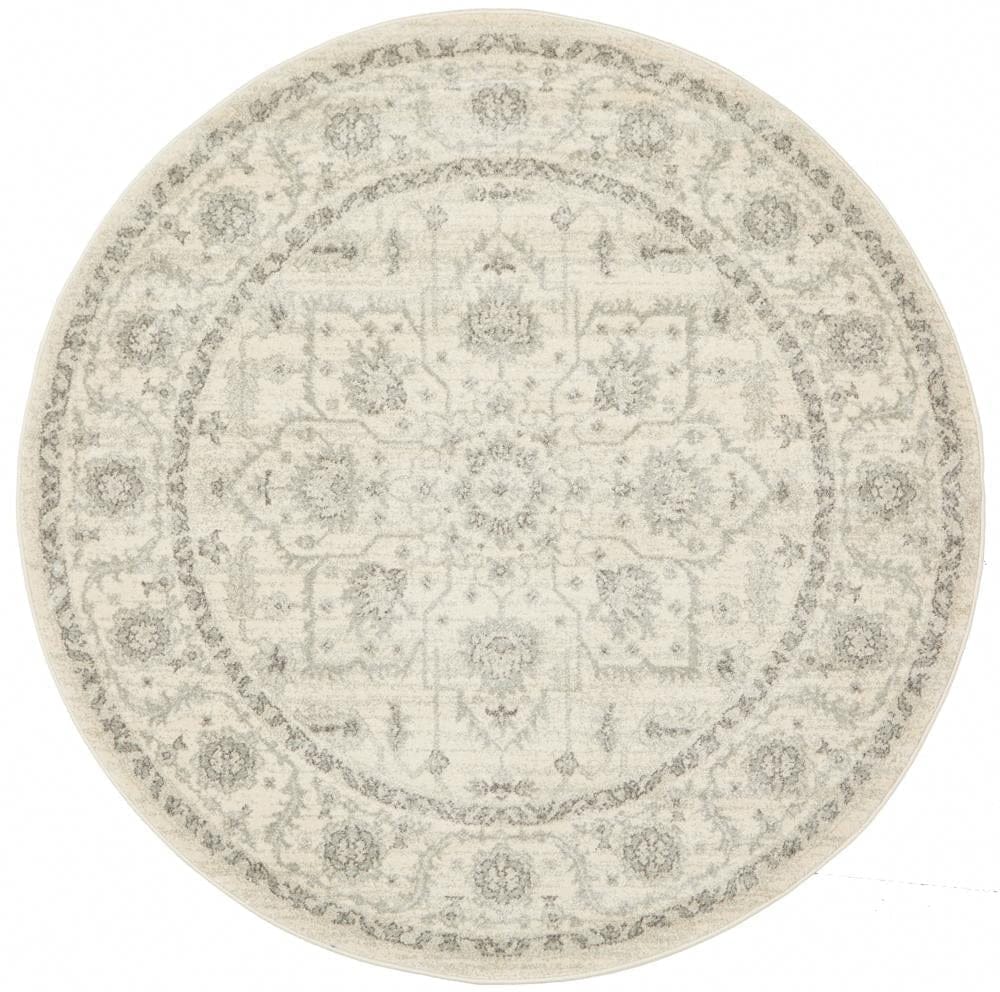 Rug Culture Rugs Evoke Winter White Transitional Round Rug