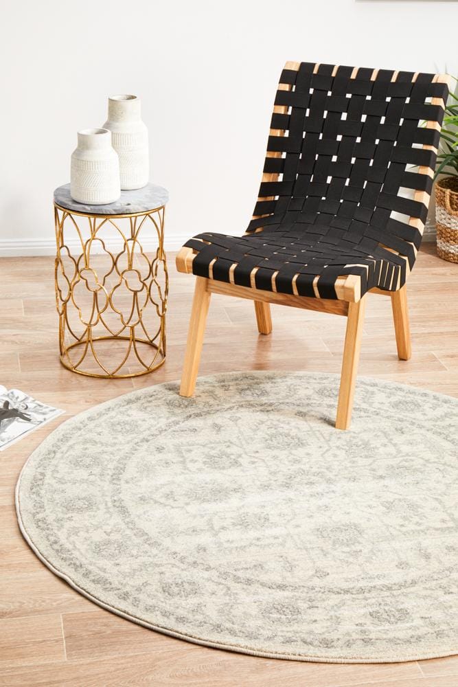 Rug Culture Rugs Evoke Winter White Transitional Round Rug