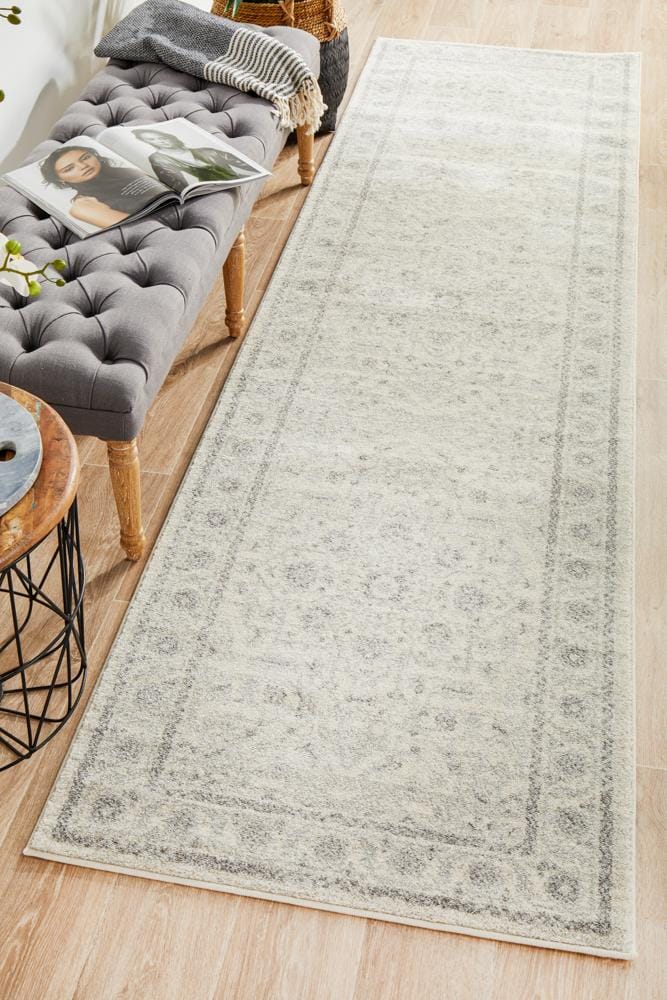 Rug Culture Rugs Evoke Winter White Transitional Runner Rug