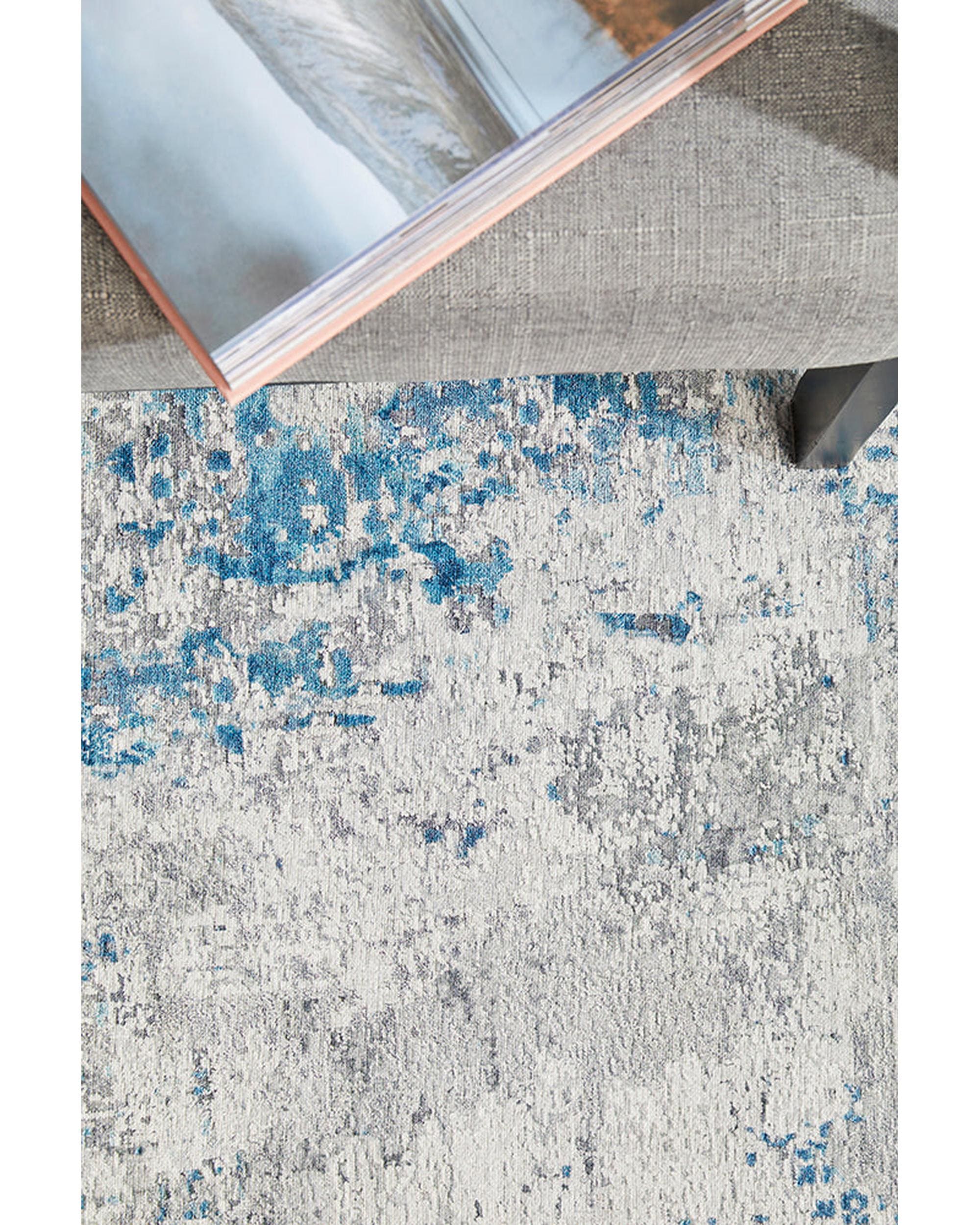RUG CULTURE Rugs Illusions 132 Blue Runner Rug