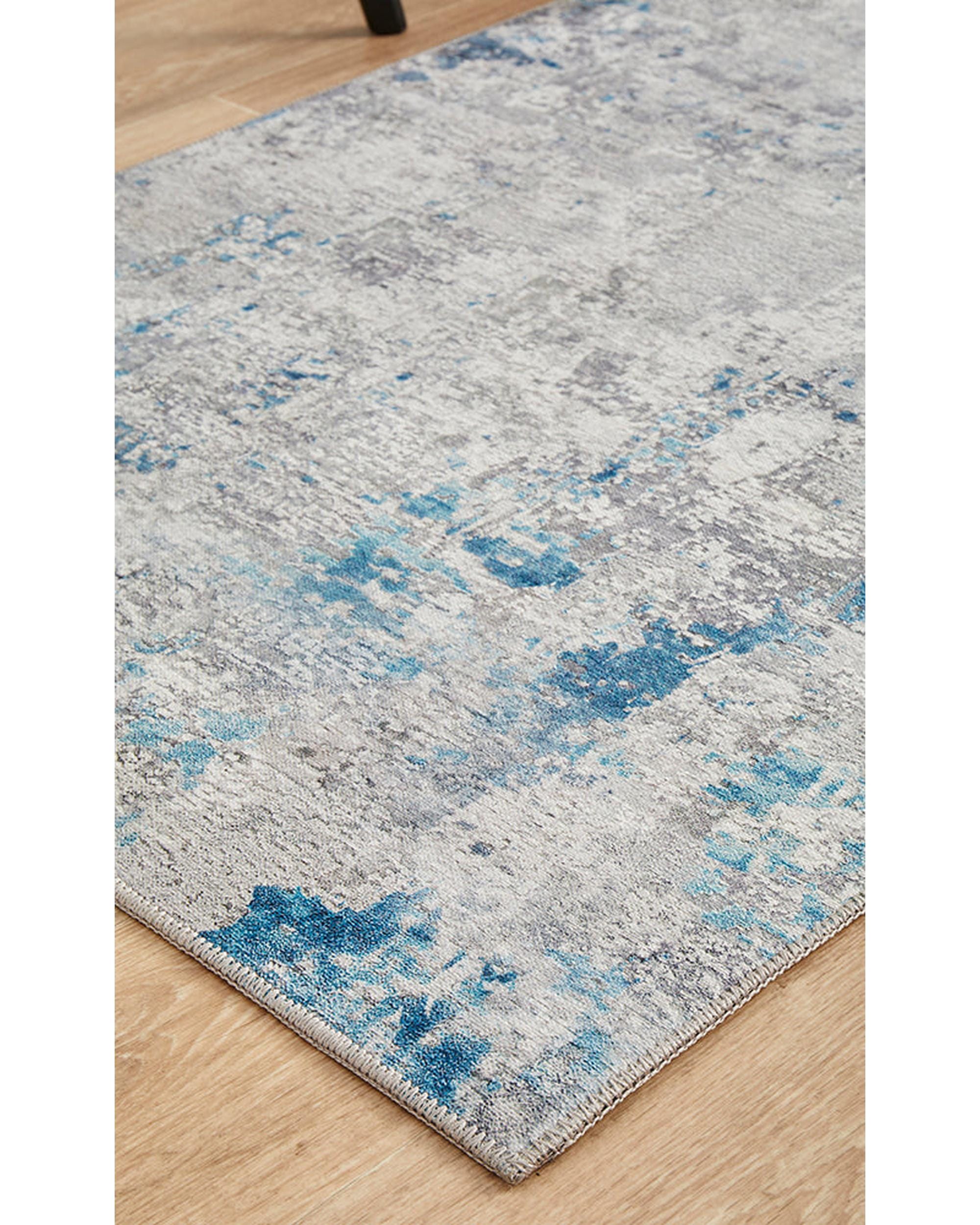 RUG CULTURE Rugs Illusions 132 Blue Runner Rug