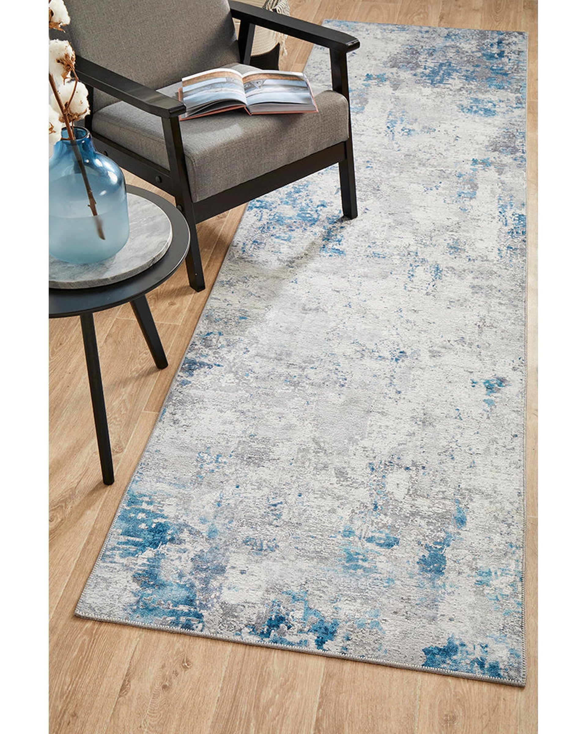 RUG CULTURE Rugs Illusions 132 Blue Runner Rug