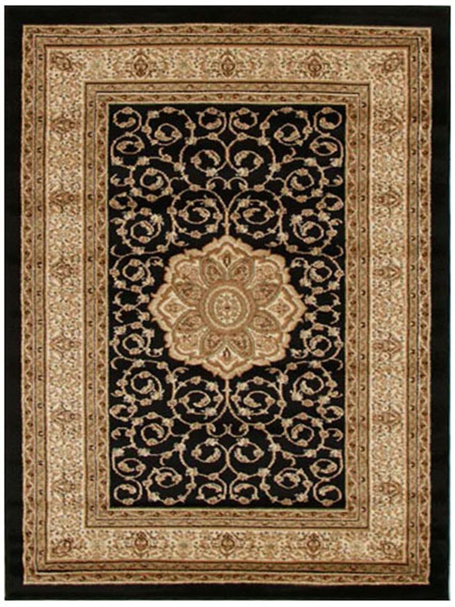 Rug Culture Rugs Istanbul Collection Medallion Classic Pattern Black Rug
